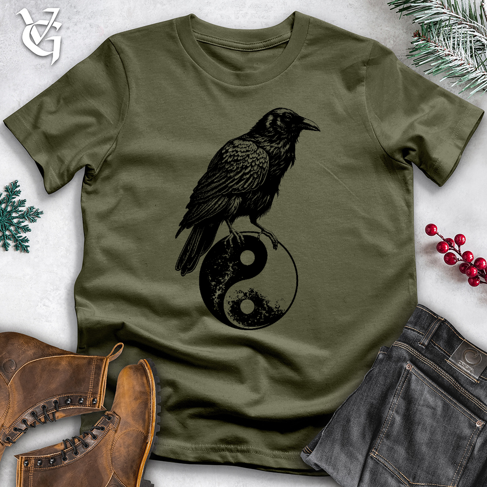 Viking Goods Raven Ying Yang Cotton Tee Military Green / L