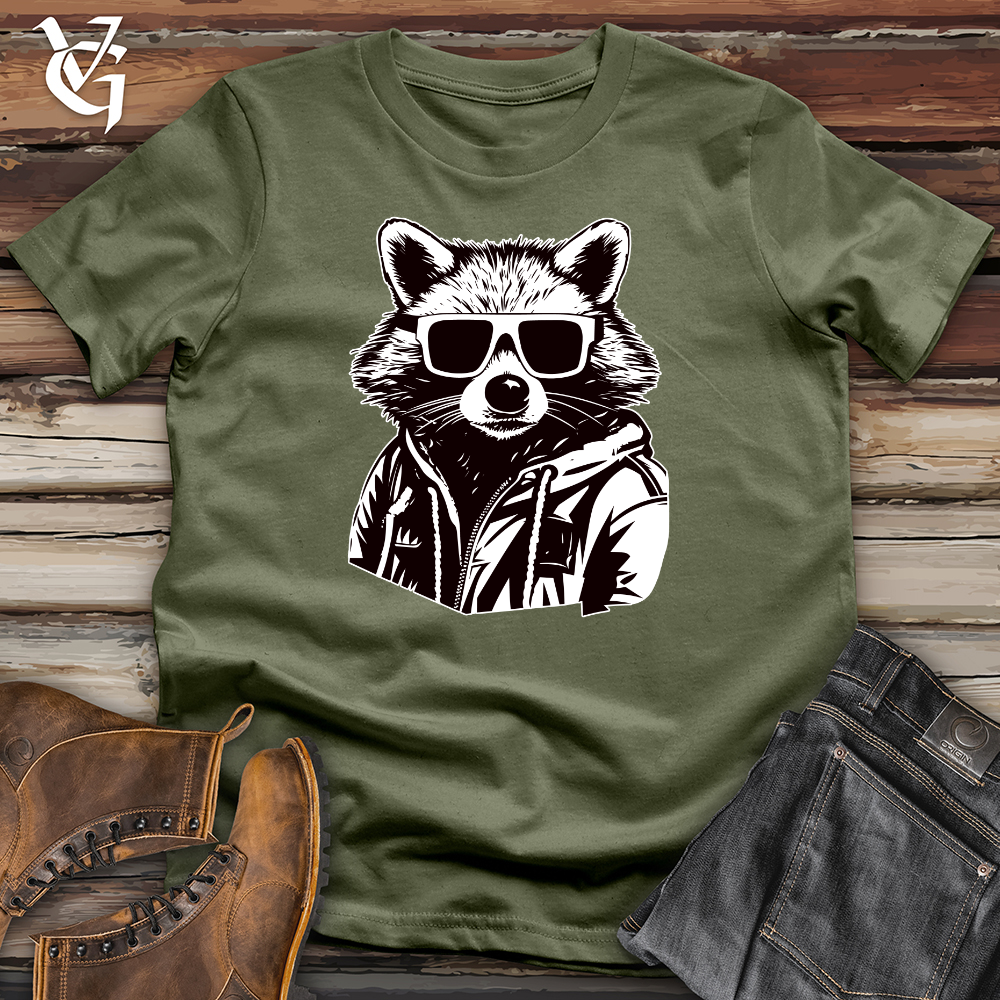 Viking Goods Retro Bandit Raccoon Softstyle Tee Military Green / L