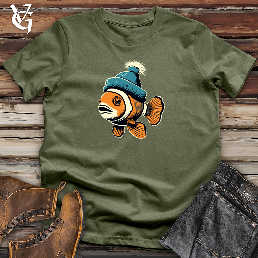 Viking Goods Retro Beanie Clownfish 01 Softstyle Tee Military Green / L
