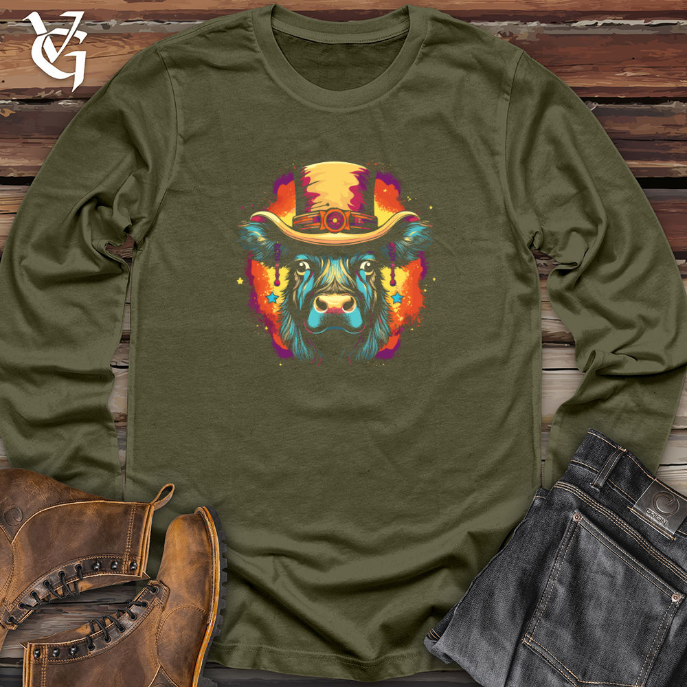 Viking Goods Retro Cosmic Top Hat Buffalo Long Sleeve Military Green / L