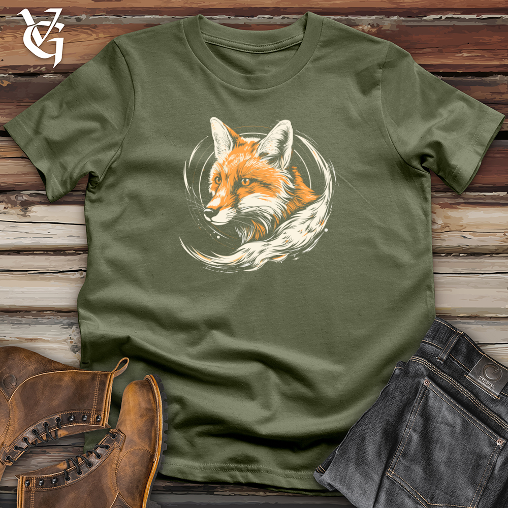 Viking Goods Retro Cosmo Fox Softstyle Tee Military Green / L