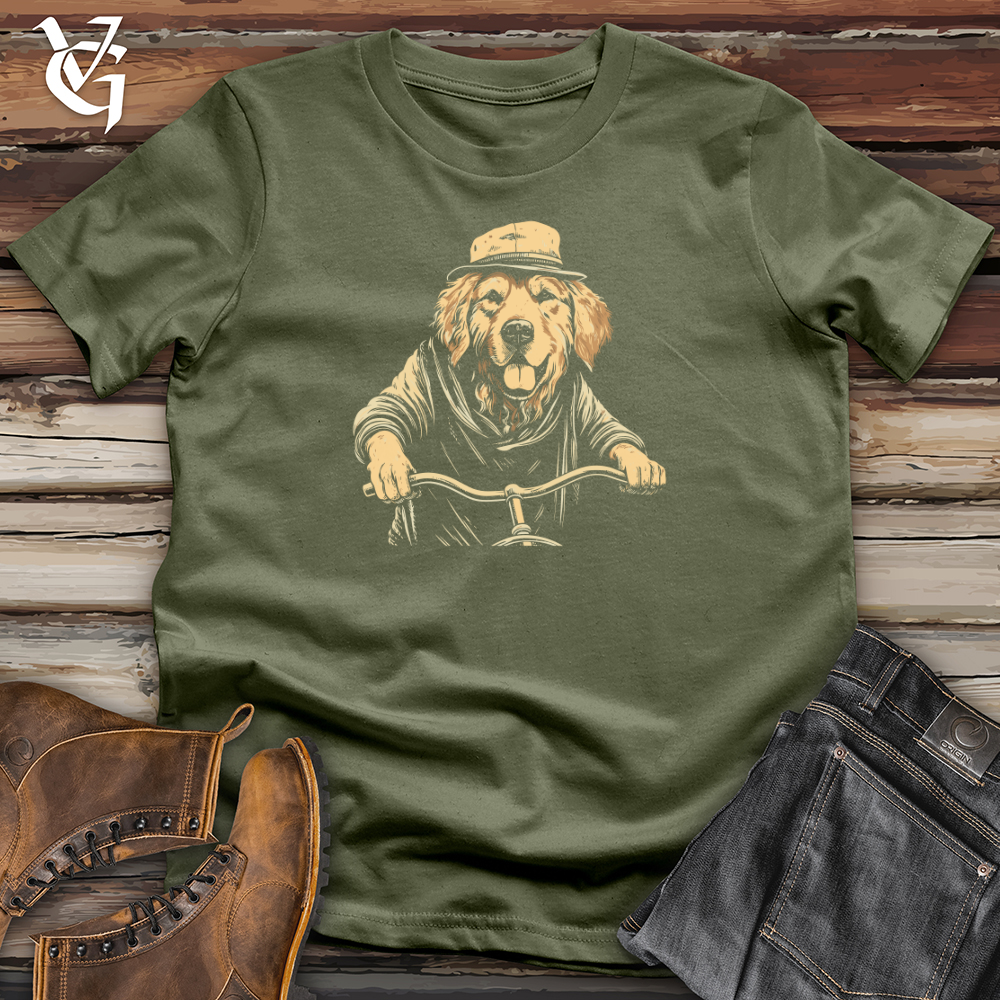 Viking Goods Retro Cruiser Golden Retriever Softstyle Tee Military Green / L