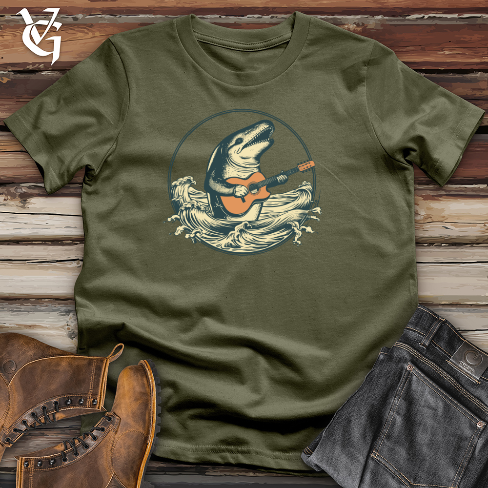 Viking Goods Retro Groove Whale Cotton Tee Military Green / L