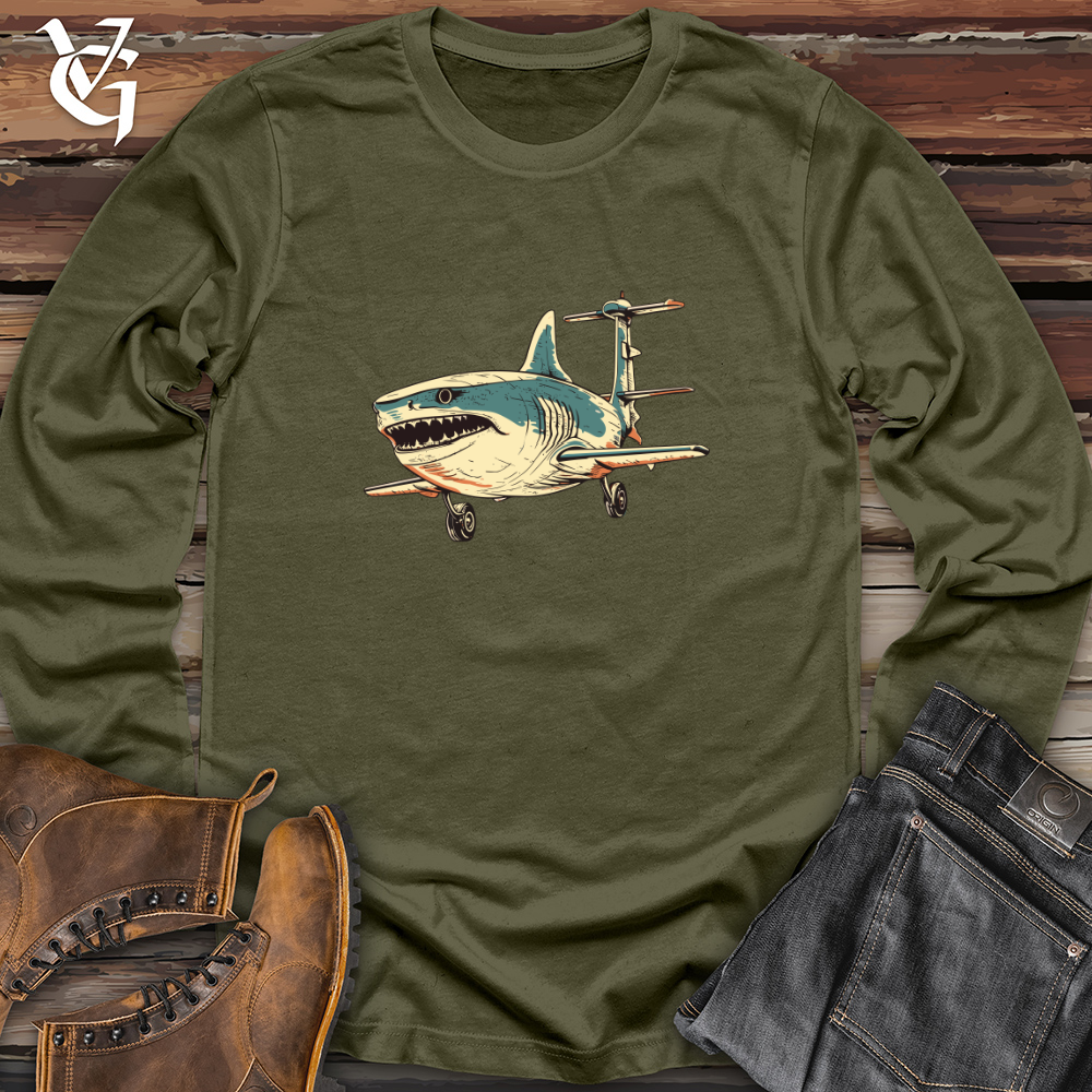 Viking Goods Retro HeliShark Long Sleeve Military Green / L