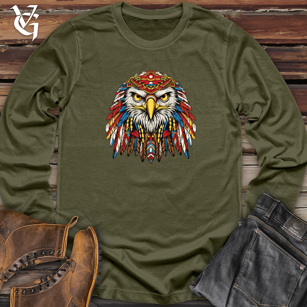 Viking Goods Retro Hippy Eagle Long Sleeve Military Green / L