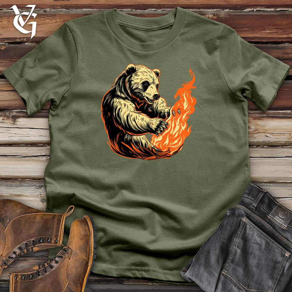 Viking Goods Retro Inferno Bear Softstyle Tee Military Green / L