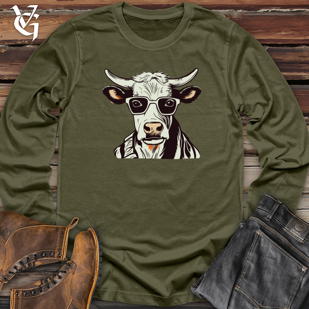 Viking Goods Retro Maverick Moo 01 Long Sleeve Military Green / L