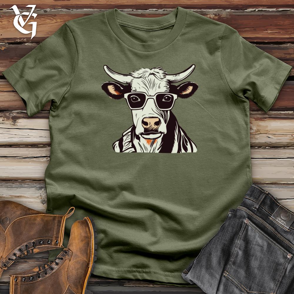 Viking Goods Retro Maverick Moo 01 Softstyle Tee Military Green / L