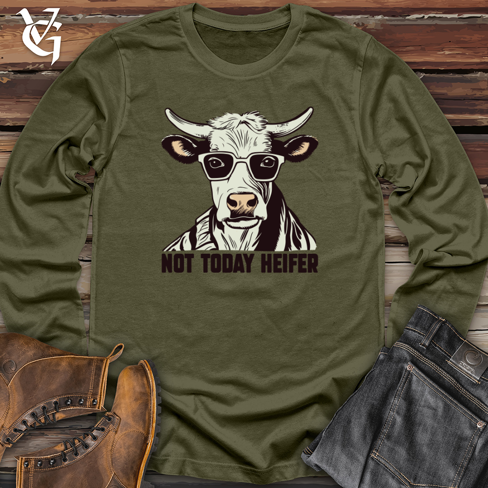 Viking Goods Retro Maverick Moo Long Sleeve Military Green / L