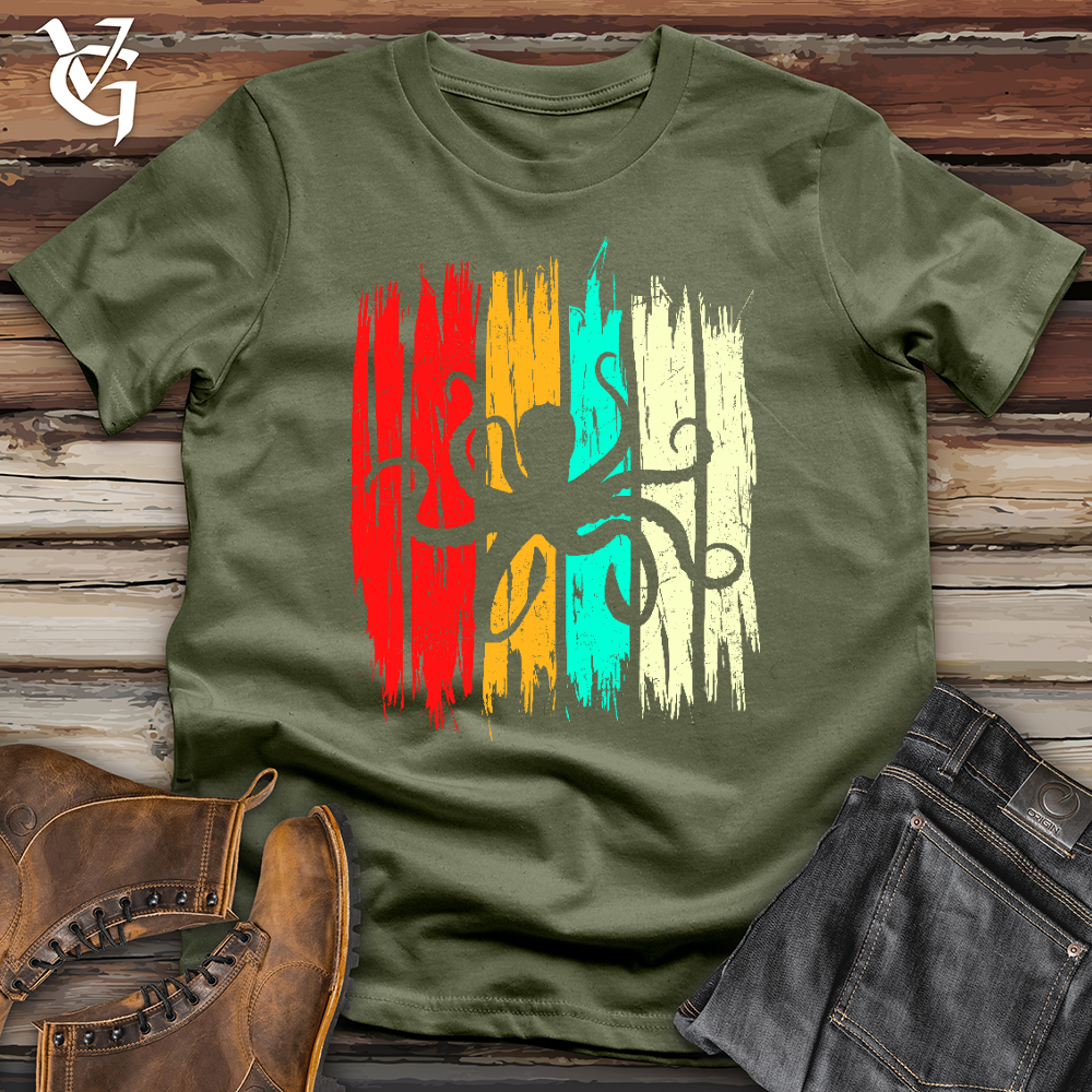 Viking Goods Retro Octopus Softstyle Tee Military Green / L