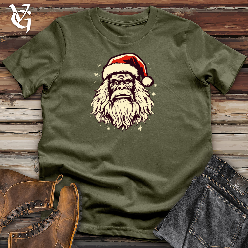 Viking Goods Retro Santa Sasquatch Cotton Tee Military Green / L
