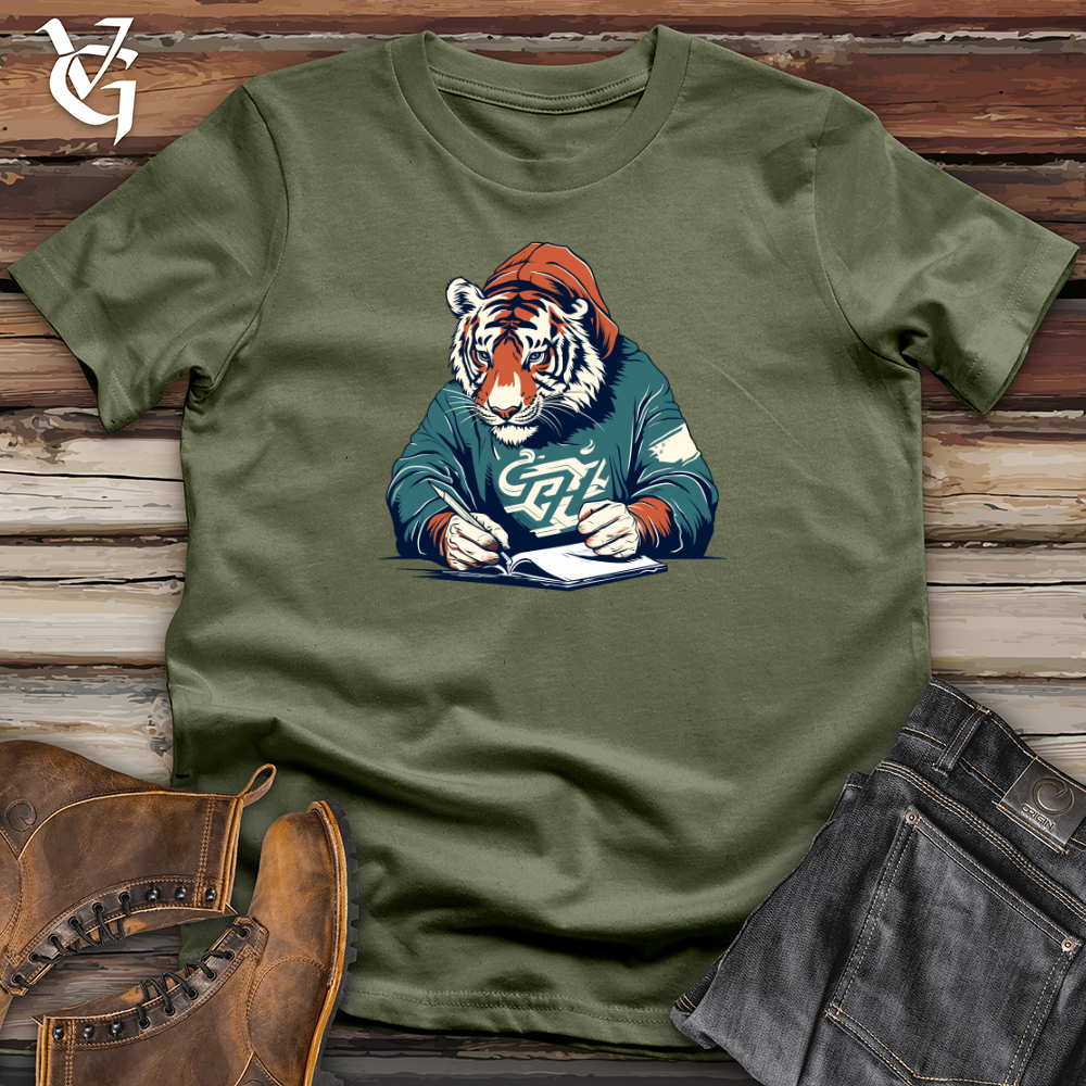 Viking Goods Retro Scribbling Tiger Softstyle Tee Military Green / L