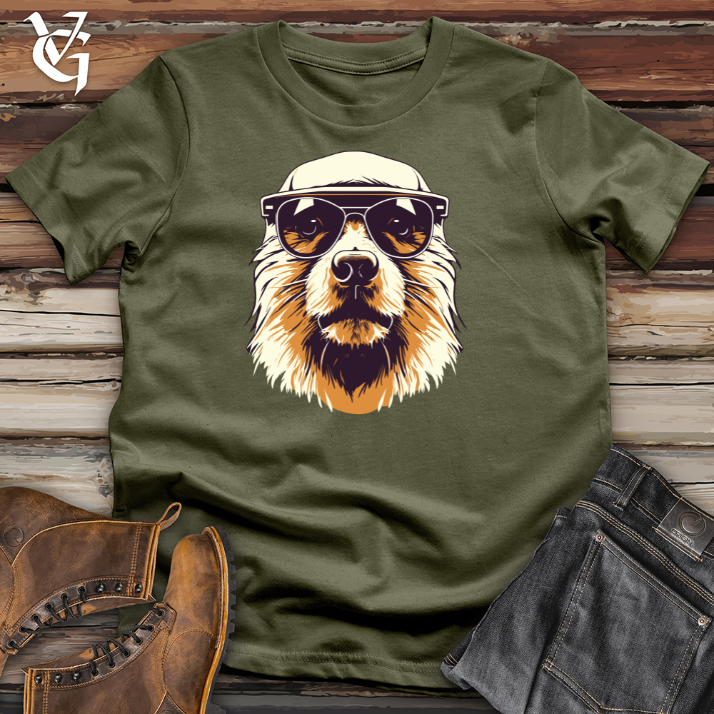 Viking Goods Retro Shades Beaver Cotton Tee Military Green / L