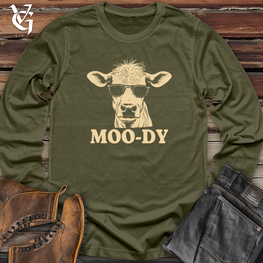 Viking Goods Retro Shades Cow Long Sleeve Military Green / L