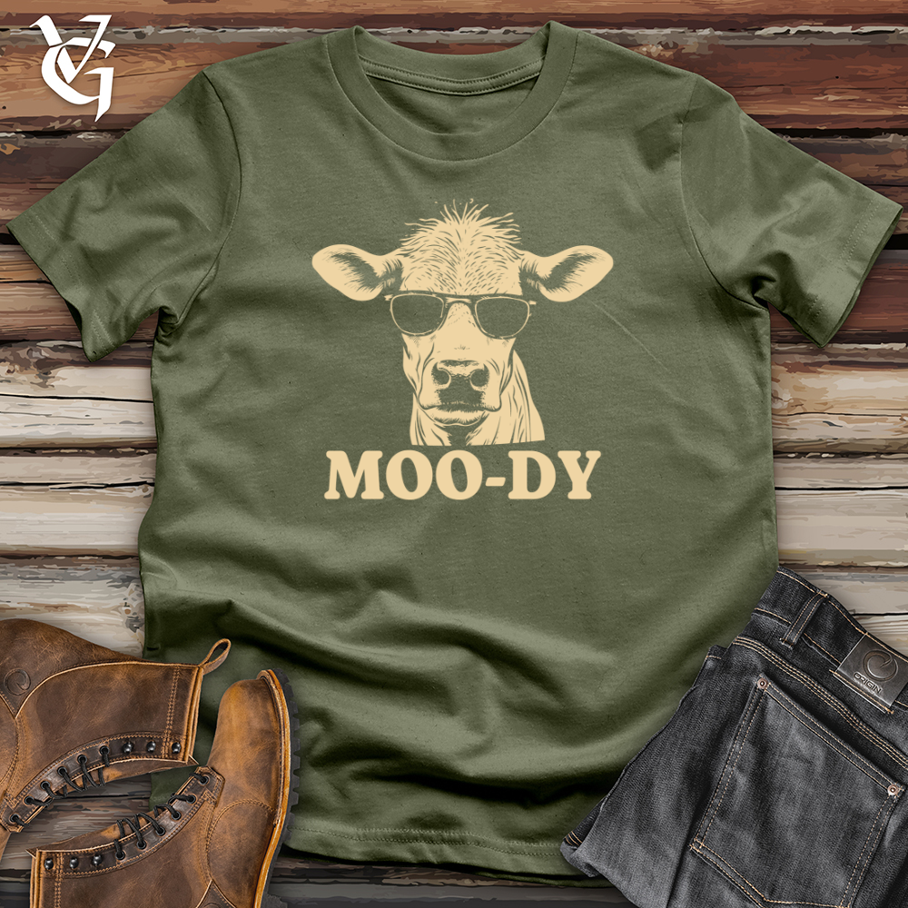 Viking Goods Retro Shades Cow Softstyle Tee Military Green / L