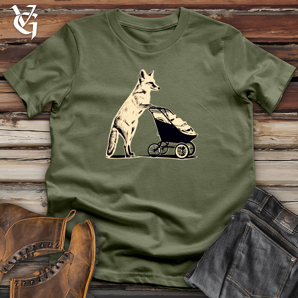 Viking Goods Retro Strolling Fox Softstyle Tee Military Green / L
