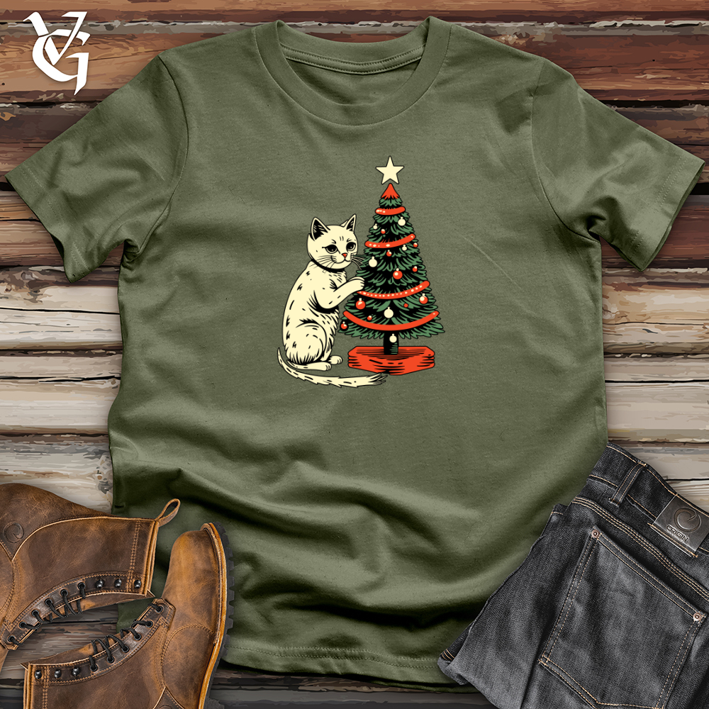 Viking Goods Retro Tree Trimming Cat Softstyle Tee Military Green / L