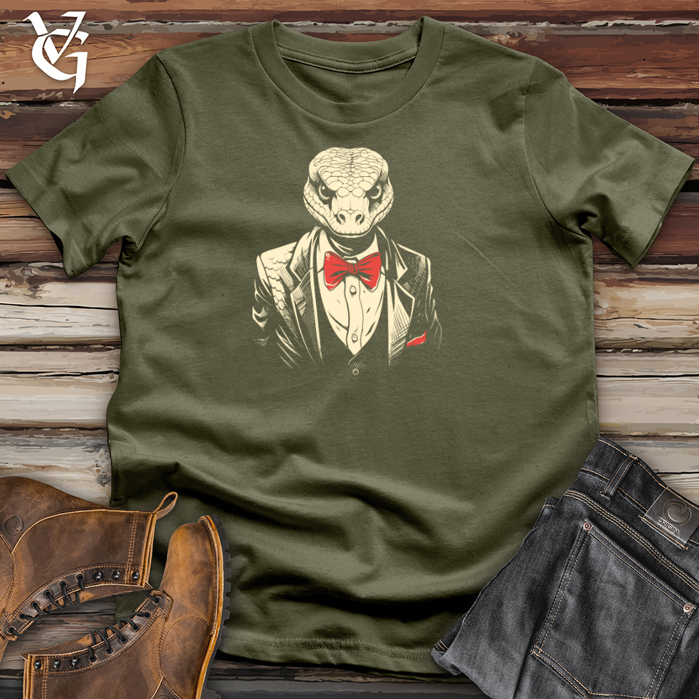 Viking Goods Retro Tuxedo Snake Cotton Tee Military Green / L