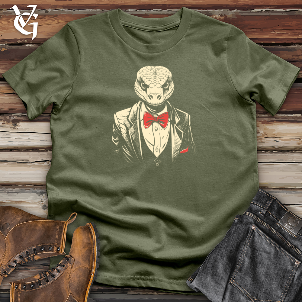 Viking Goods Retro Tuxedo Snake Softstyle Tee Military Green / L
