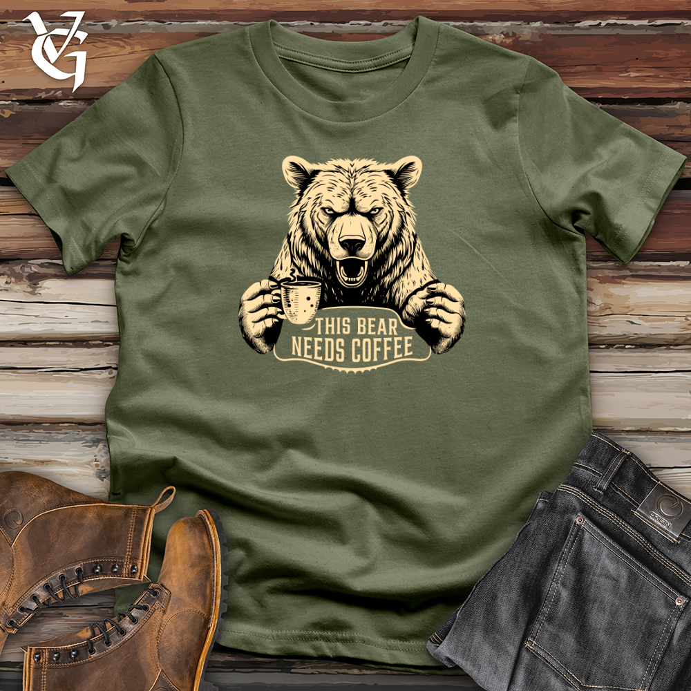 Viking Goods Roar &amp; Pour Bear Softstyle Tee Military Green / L