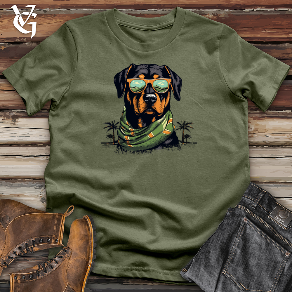 Viking Goods Rottweiler Beach Vibes Softstyle Tee Military Green / L