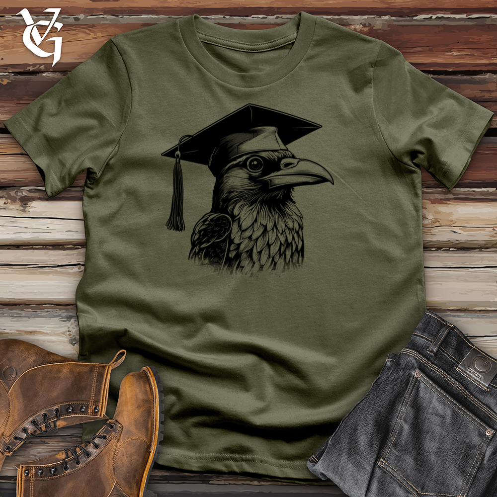 Viking Goods Scholarly Raven Triumph Cotton Tee Military Green / L