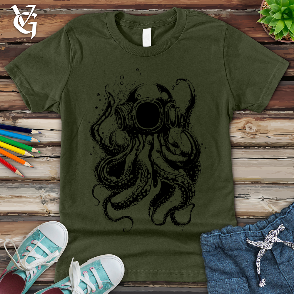 Viking Goods Scuba Octopus Youth Tee Military Green / L