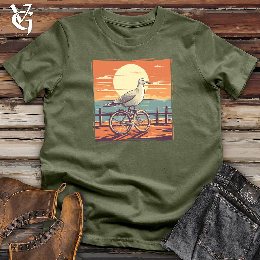 Viking Goods Sea Gull Boardwalk Bicycle Cruise Softstyle Tee Military Green / L