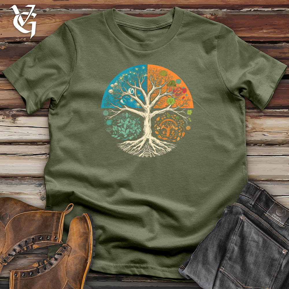 Viking Goods Seasons Tree Cycle Softstyle Tee Military Green / L