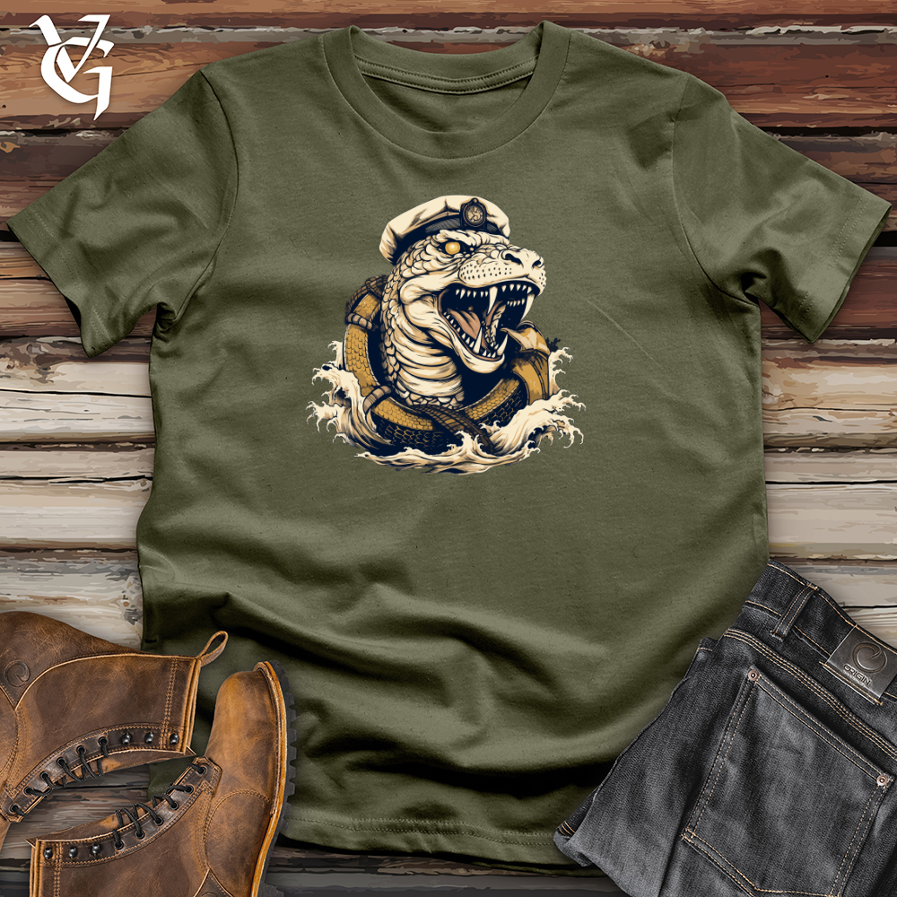 Viking Goods Serpent Sea Captain Cotton Tee Military Green / L
