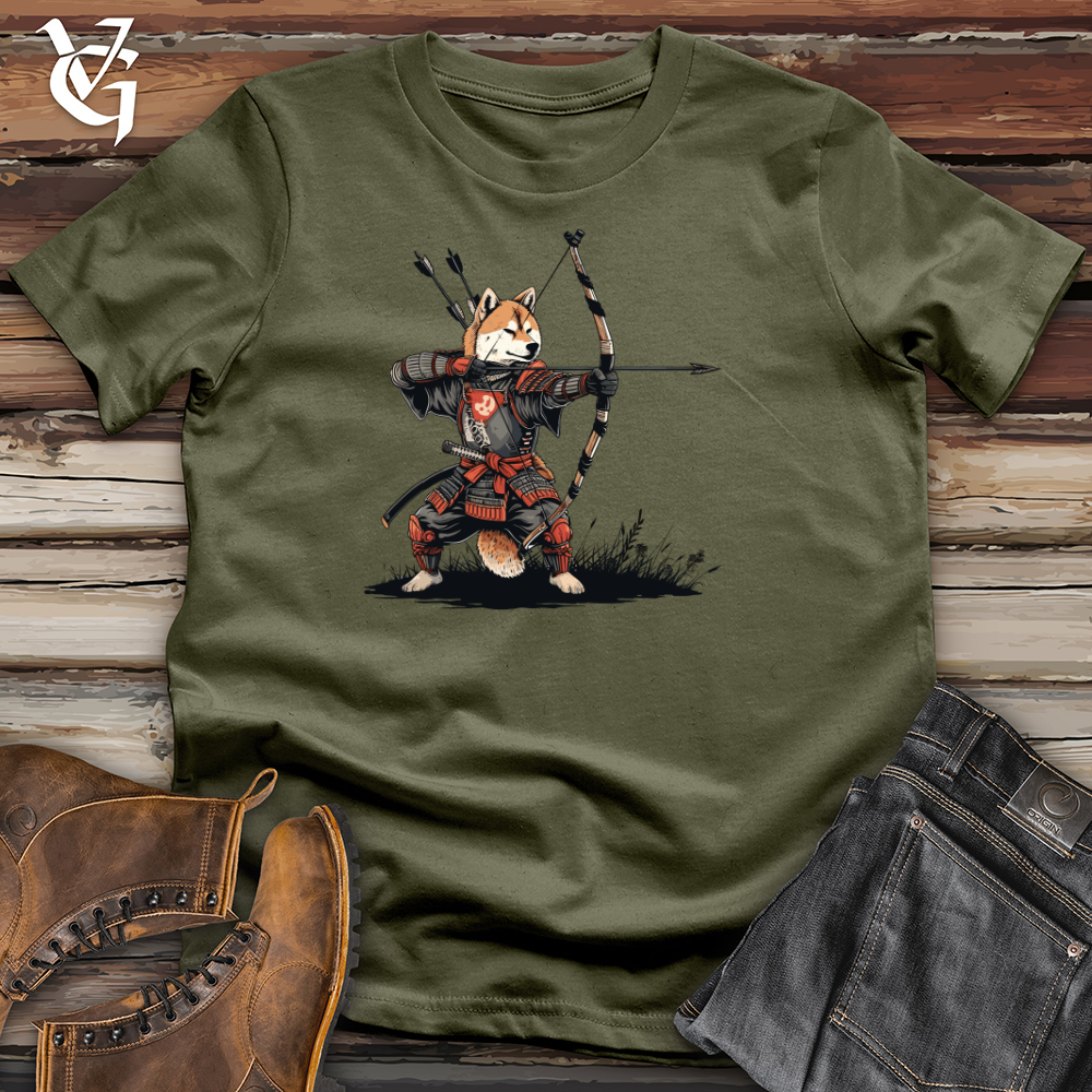 Viking Goods Shiba Inu Samurai Cotton Tee Military Green / L