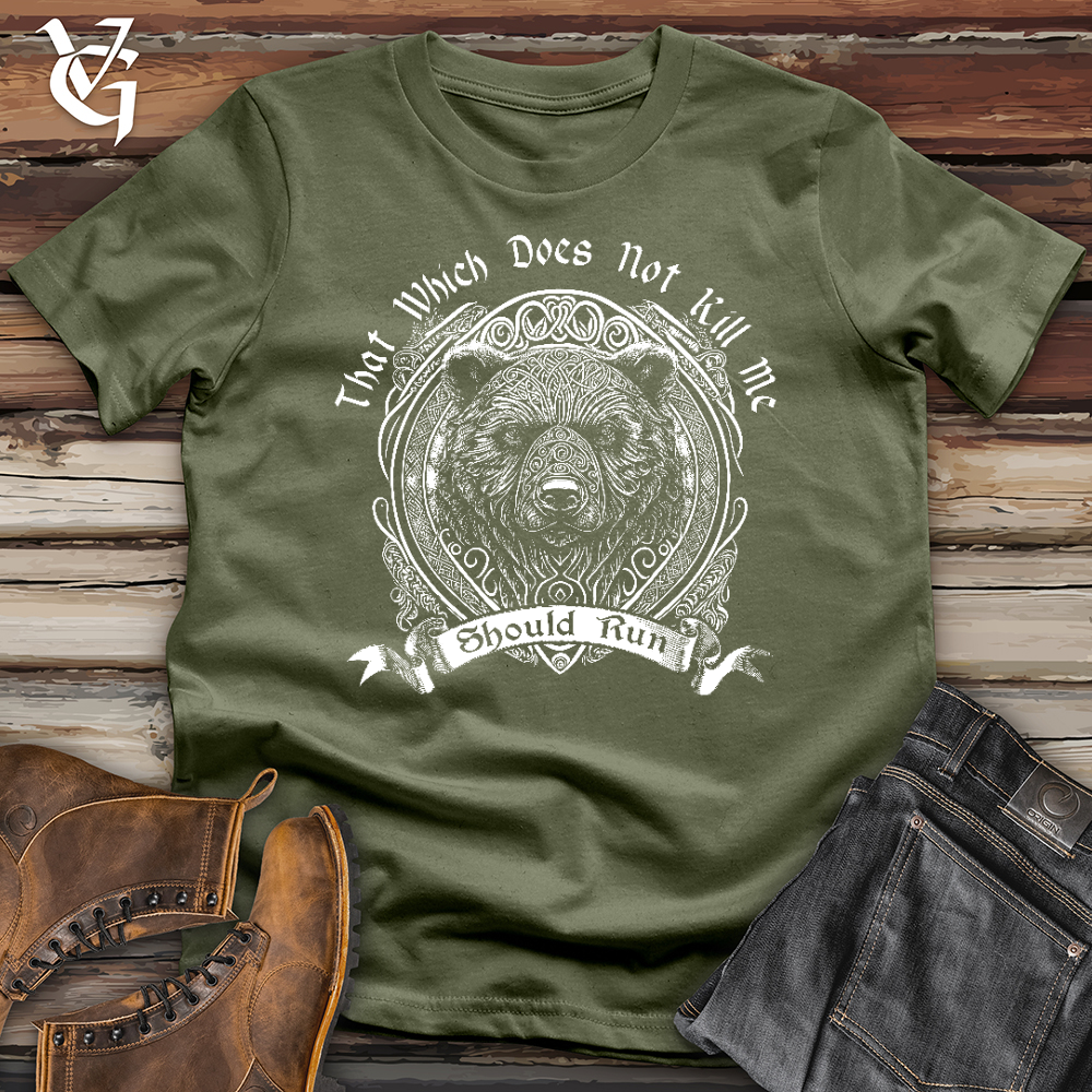 Viking Goods Should Run Vg Bear Softstyle Tee Military Green / L