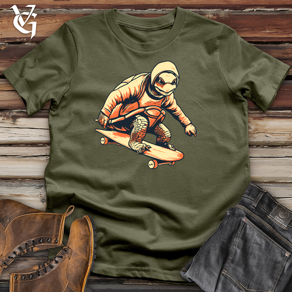 Viking Goods Skating Turtle Cotton Tee Military Green / L