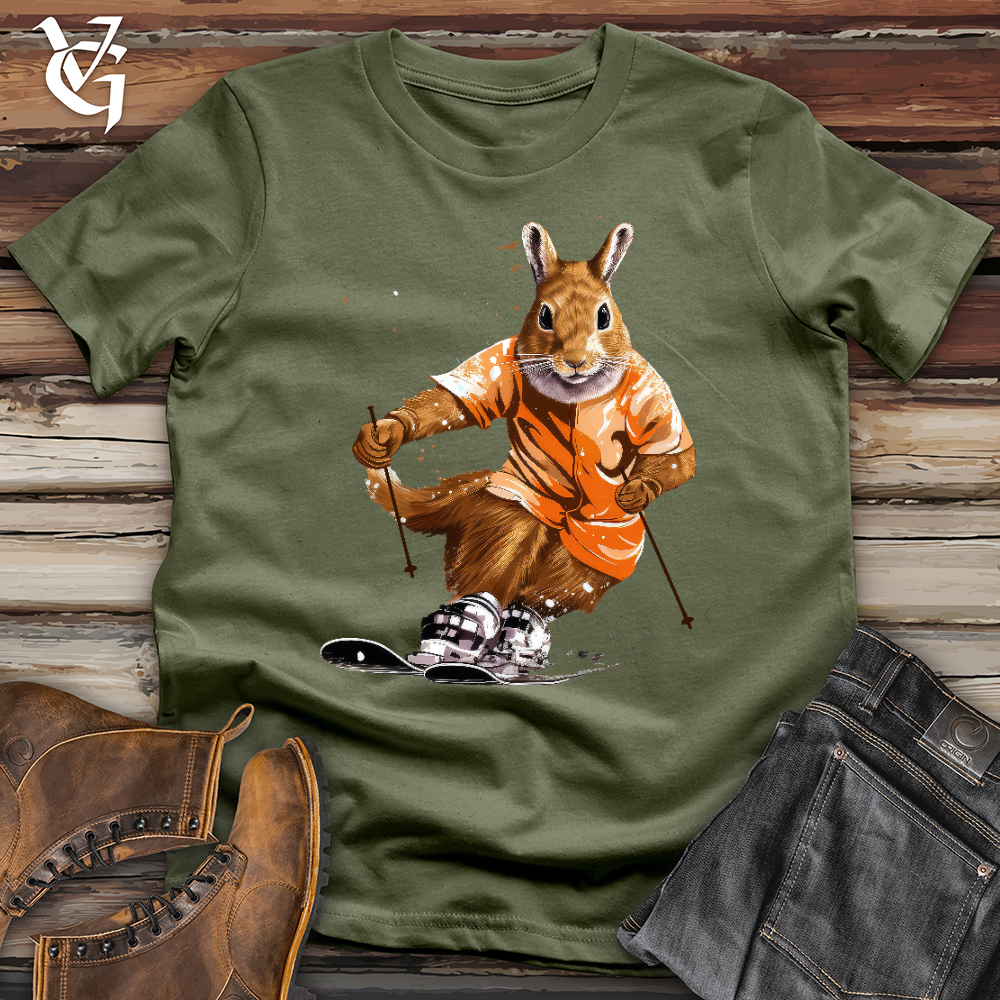 Viking Goods Skiing Squirrel Softstyle Tee Military Green / L