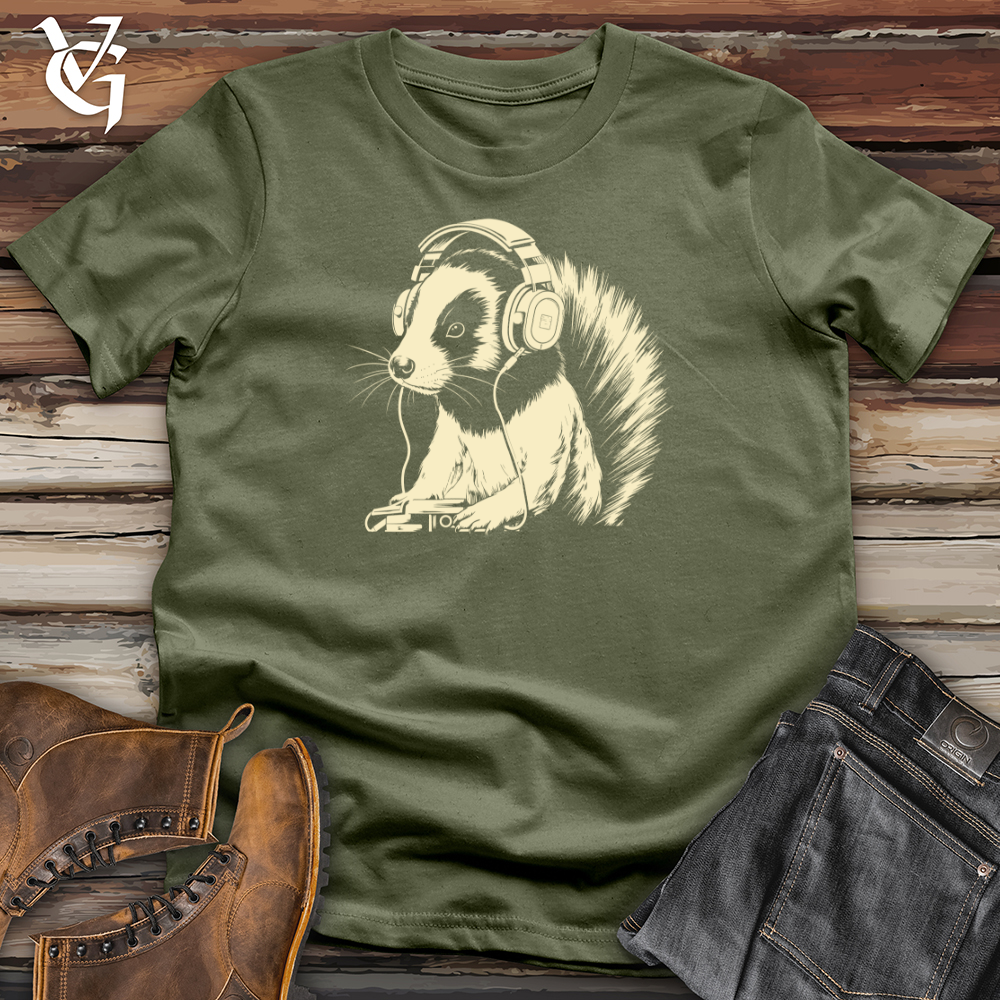 Viking Goods Skunk Headphone Harmony Softstyle Tee Military Green / L