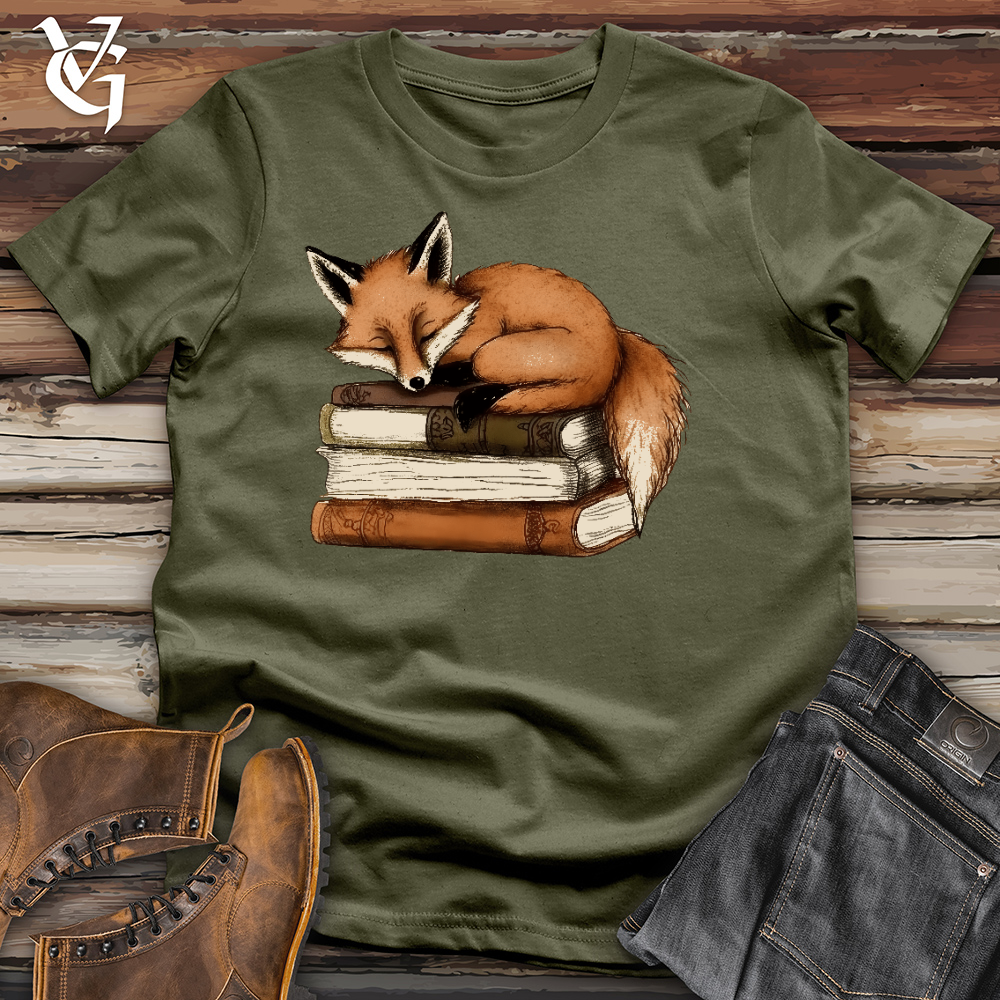 Viking Goods Sleep Fox Cotton Tee Military Green / L