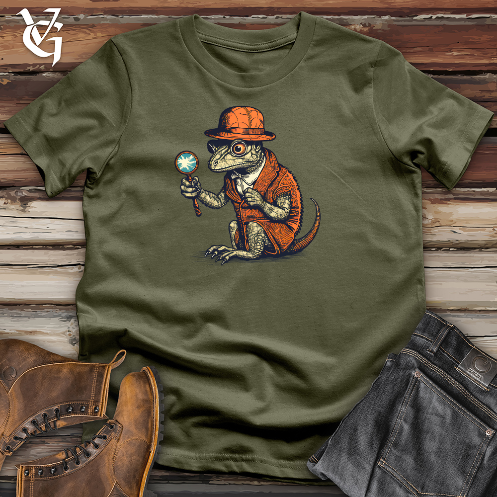 Viking Goods Sleuthing Lizard Investigator Cotton Tee Military Green / L