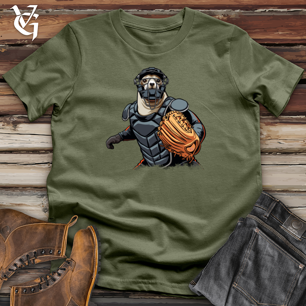 Viking Goods Sloth Baseball Catcher Softstyle Tee Military Green / L
