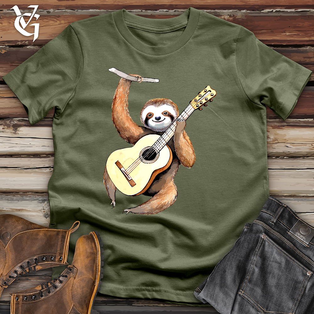 Viking Goods Sloth Guitarist Softstyle Tee Military Green / L