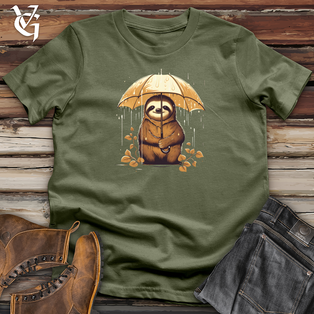 Viking Goods Sloth Rainy Day Umbrella Bravery Softstyle Tee Military Green / L