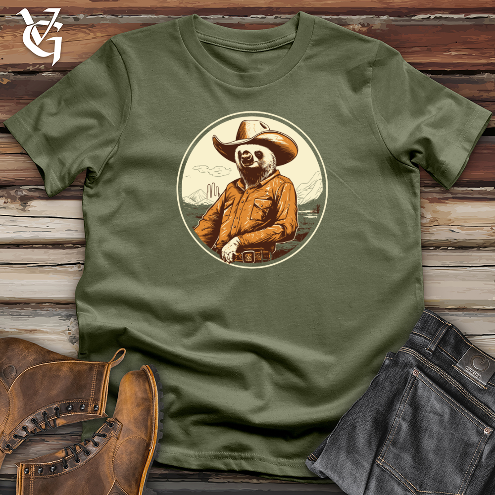 Viking Goods Sloth Slow motion Western Hat Swag Softstyle Tee Military Green / L