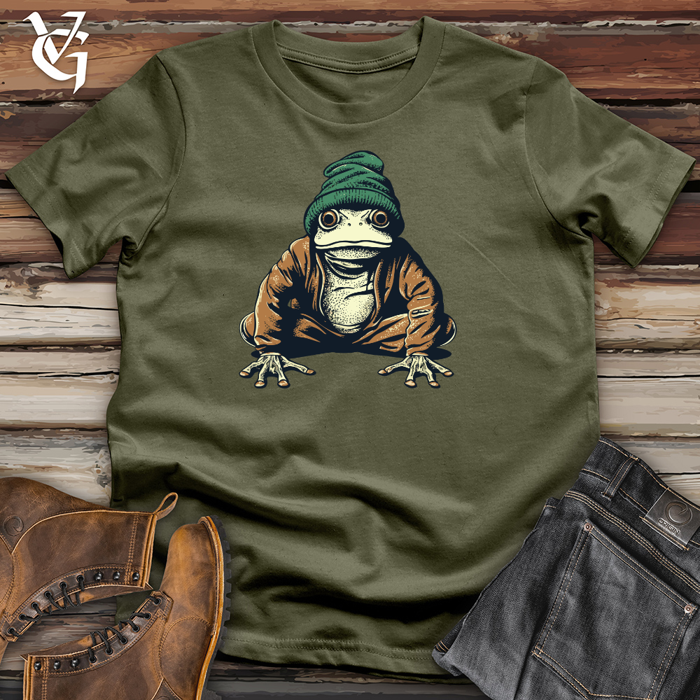 Viking Goods Slouchy Beanie Frog Cotton Tee Military Green / L