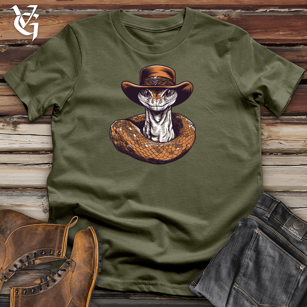 Viking Goods Snake Cowboy Wild West Slither Cotton Tee Military Green / L