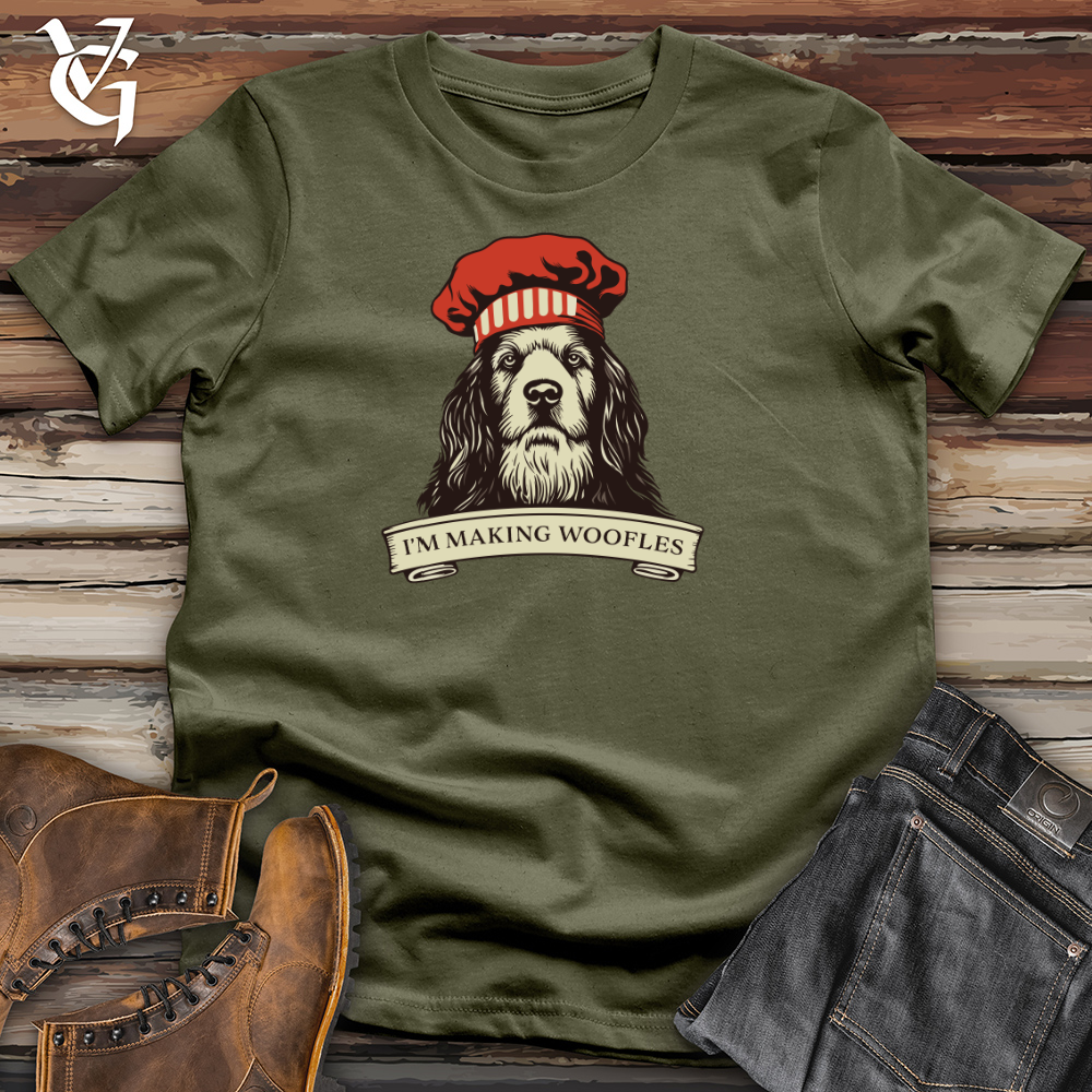 Viking Goods Spaniel Chef Extraordinaire Cotton Tee Military Green / L