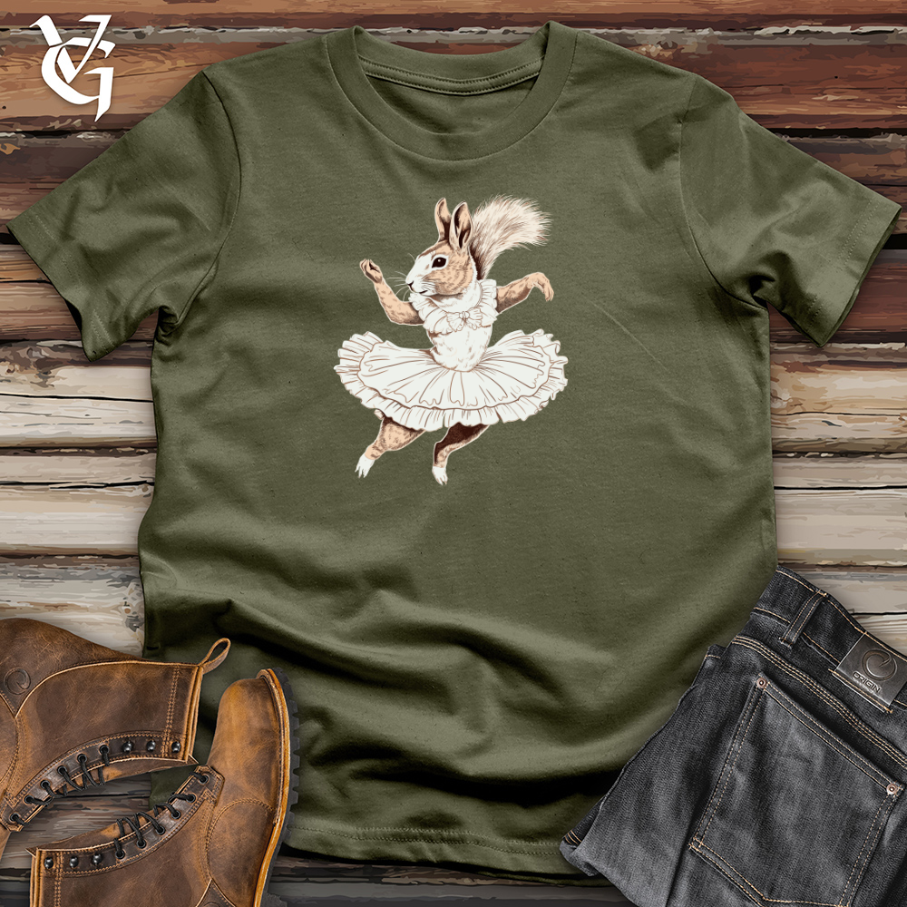 Viking Goods Squirrel Ballerina Elegance Cotton Tee Military Green / L