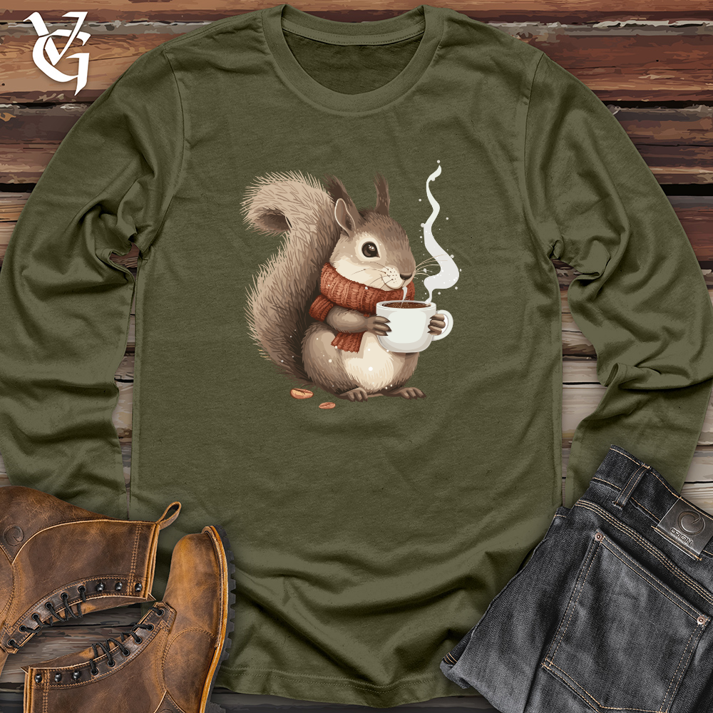 Viking Goods Squirrel Cozy Coffee Long Sleeve Military Green / L
