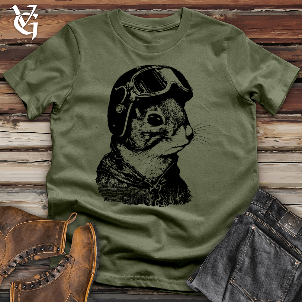 Viking Goods Squirrel Fighter Pilot Softstyle Tee Military Green / L
