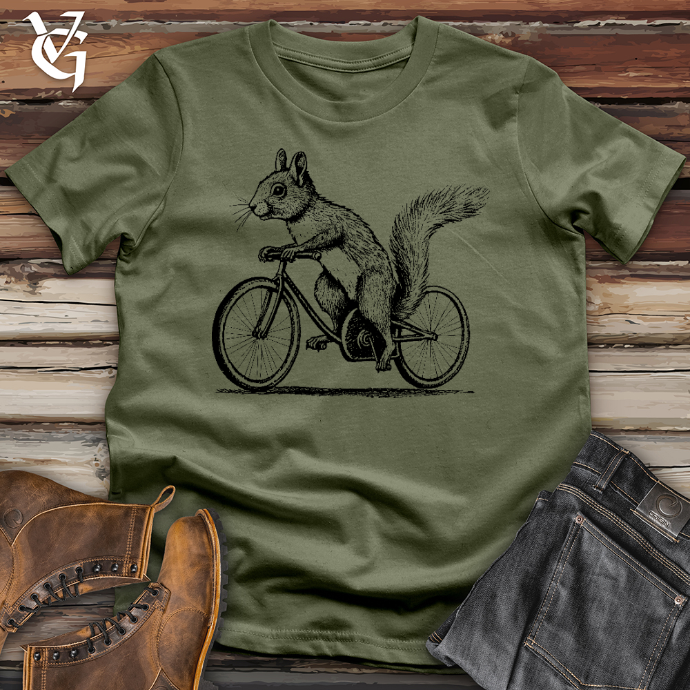 Viking Goods Squirrel on a Bike Softstyle Tee Military Green / L