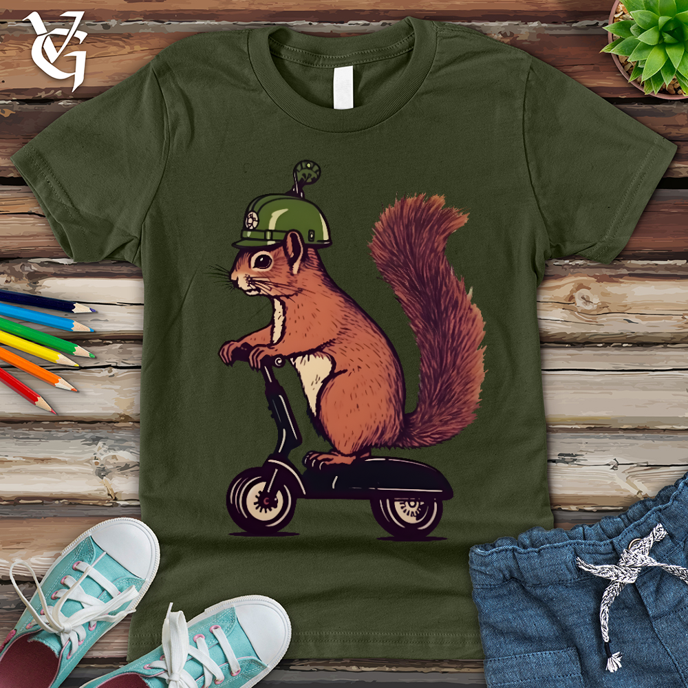 Viking Goods Squirrel Scoot Youth Tee Military Green / L