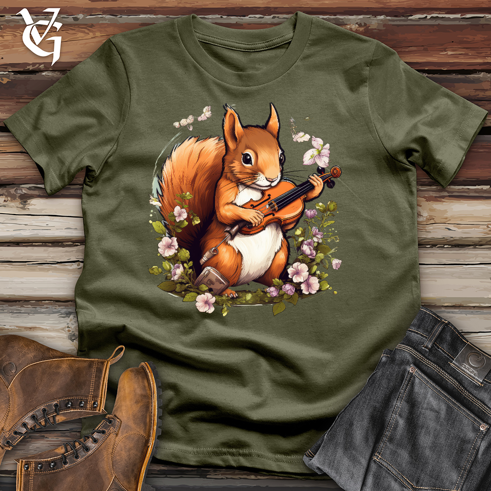 Viking Goods Squirrel Violinist Cotton Tee Military Green / L